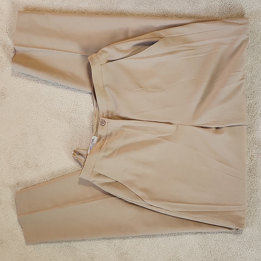 Vintage Larry Levine Pleated Lined Tan Suit Plants - 6